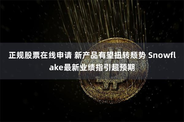 正规股票在线申请 新产品有望扭转颓势 Snowflake最新业绩指引超预期