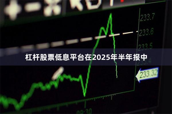 杠杆股票低息平台在2025年半年报中